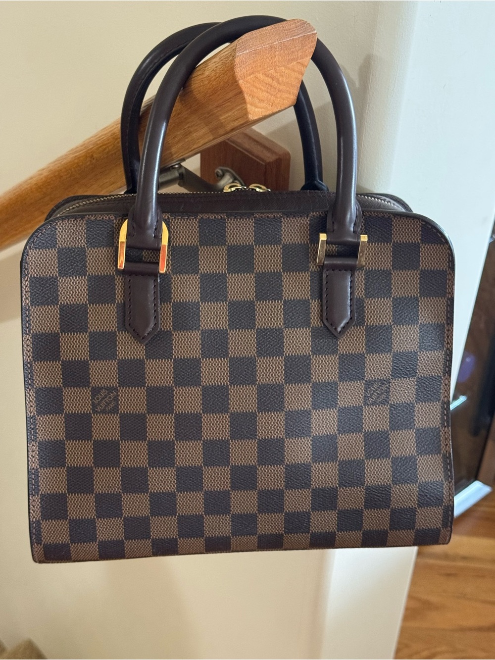 Authentic Louis Vuitton Triana iclassic Damier Ebene canvas (N51155) purse 10”w